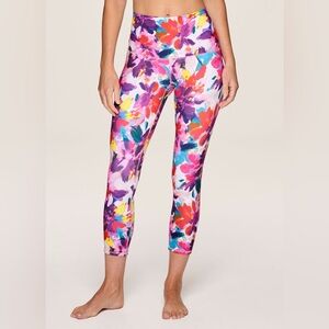 RBX Floral Cropped Leggings Size Large Activewear